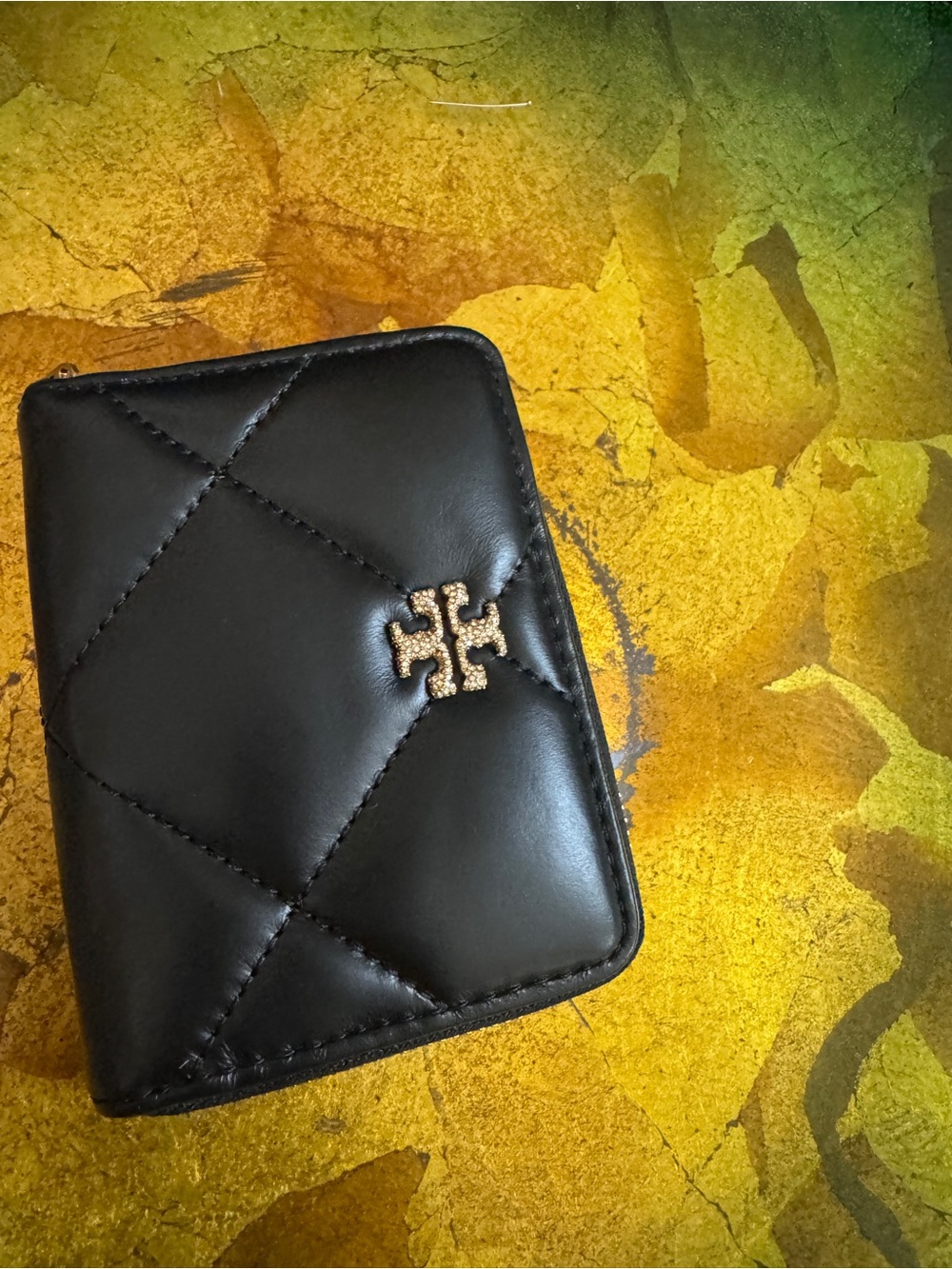 Kira Diamond quilt pave Logo Bi - fold wallet - Picture 3 of 5